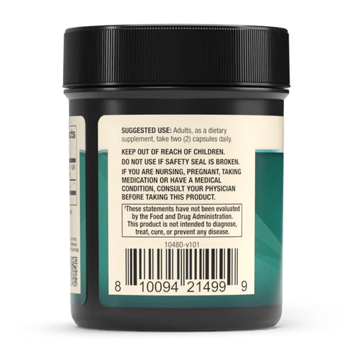Deep Gut Rescue Supplement Facts: 500 mg microencapsulated butyrate per 2-capsule serving, 30 servings per container